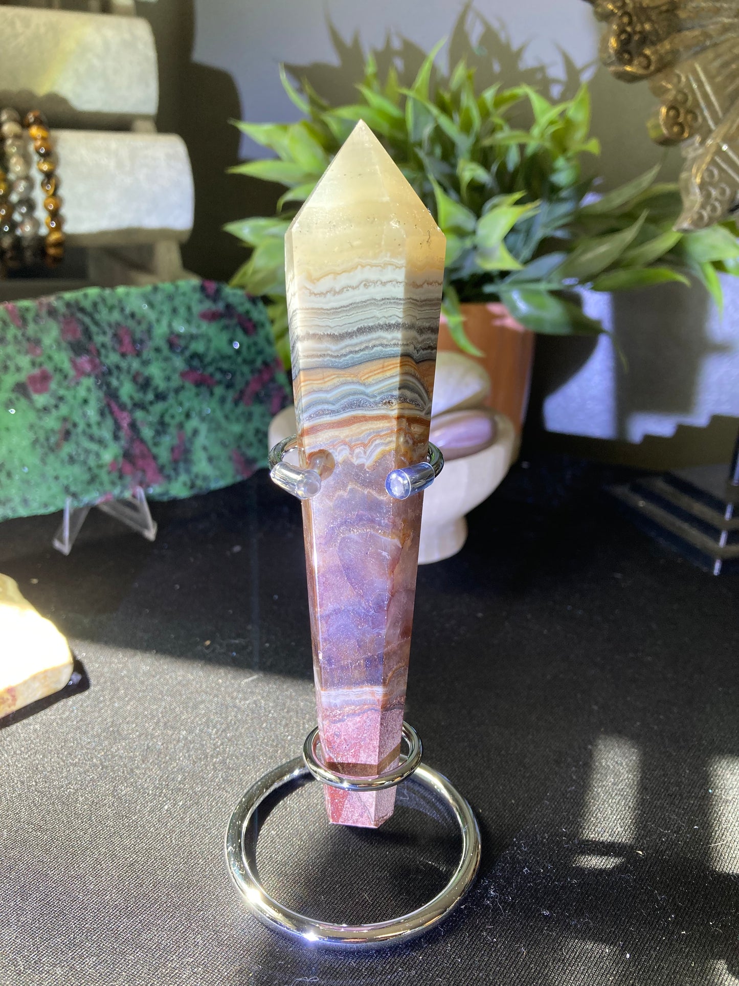 Lace Amethyst Wand with stand