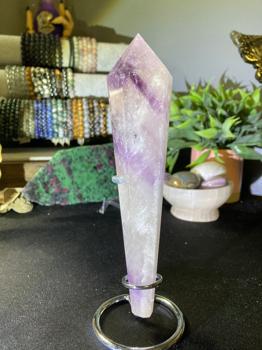 Smoky Amethyst Wand with stand