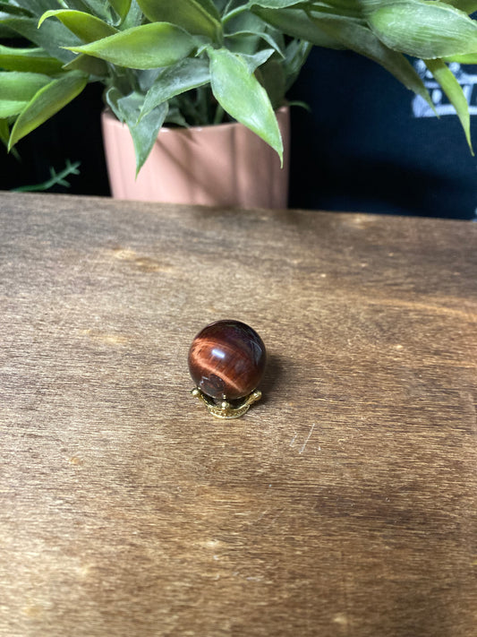 Red Tigers Eye X-small mini sphere