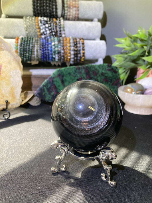 Silver Sheen Obsidian Sphere