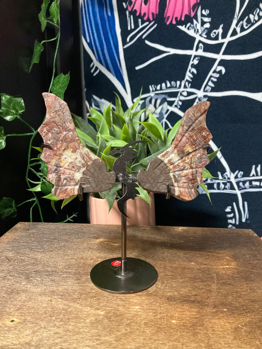 Mexican Lace Dragon Wings on Stand