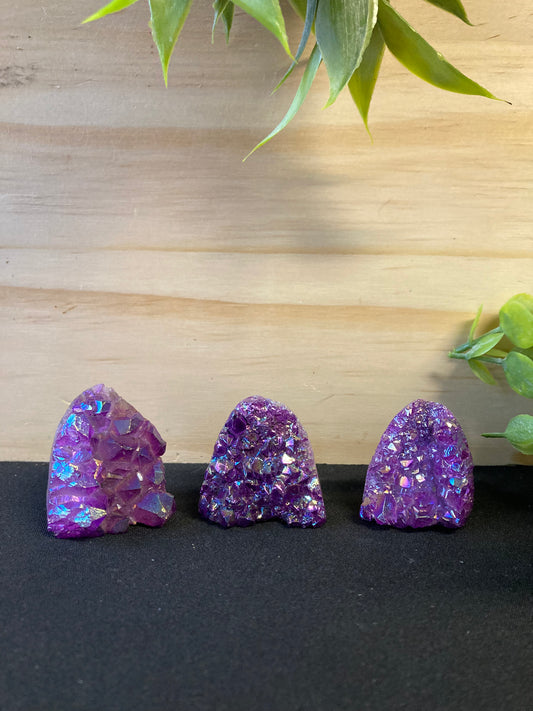 Aura Coated mini Amethyst cathedral